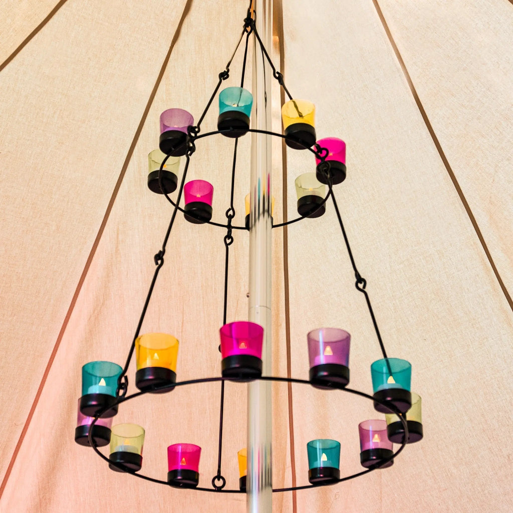 Boutique Camping Bell Tent Tea Light Chandelier