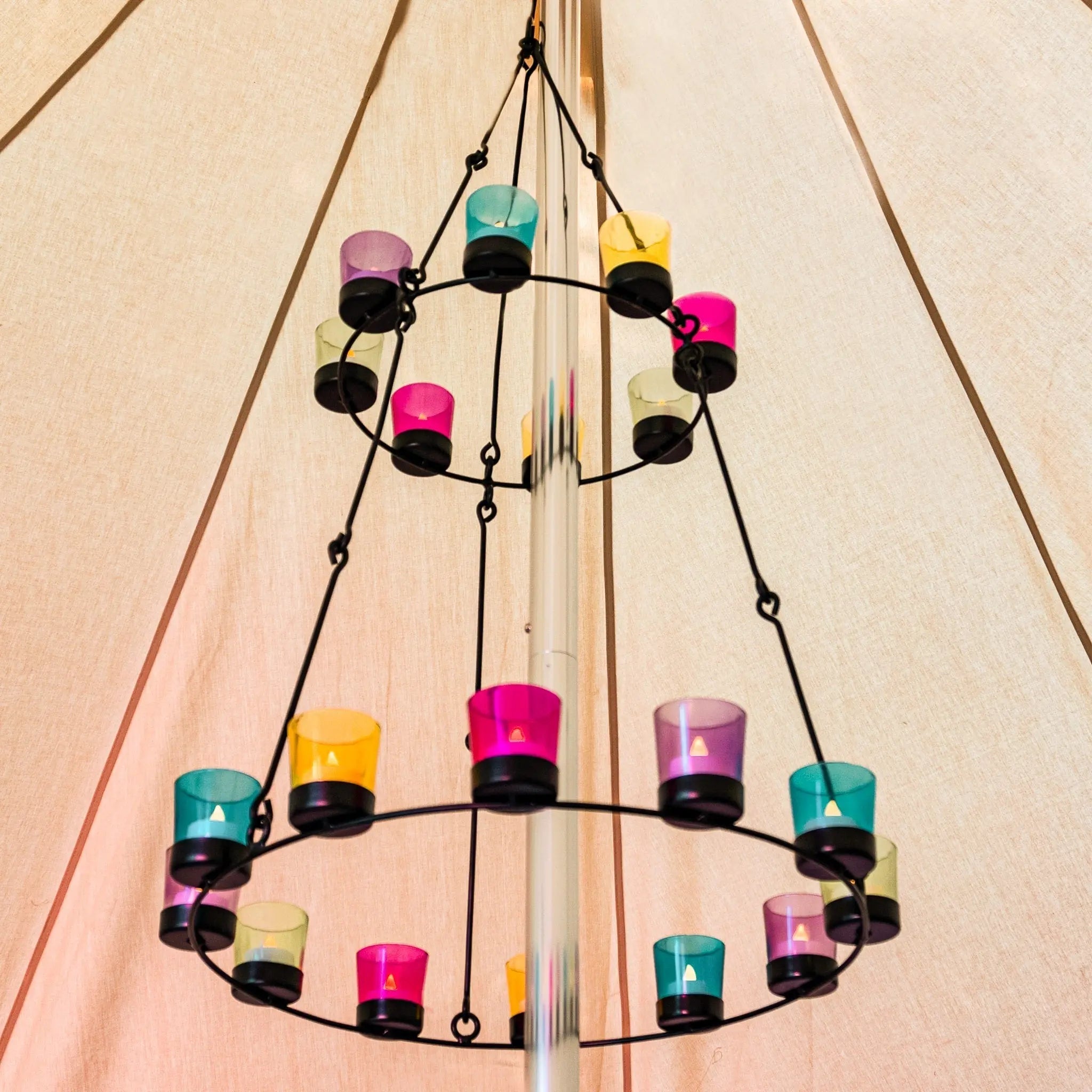 Boutique Camping Bell Tent Tea Light Chandelier