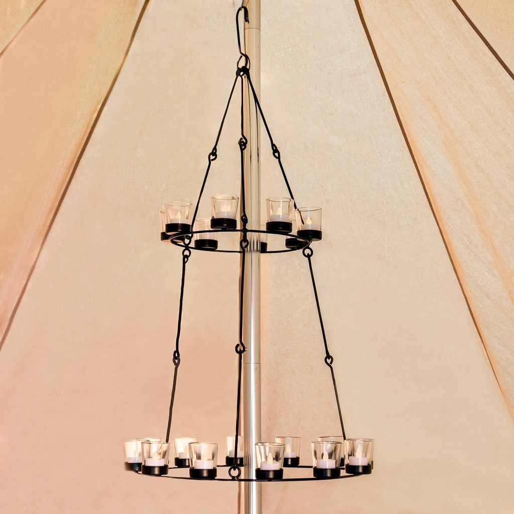 Boutique Camping Bell Tent Tea Light Chandelier