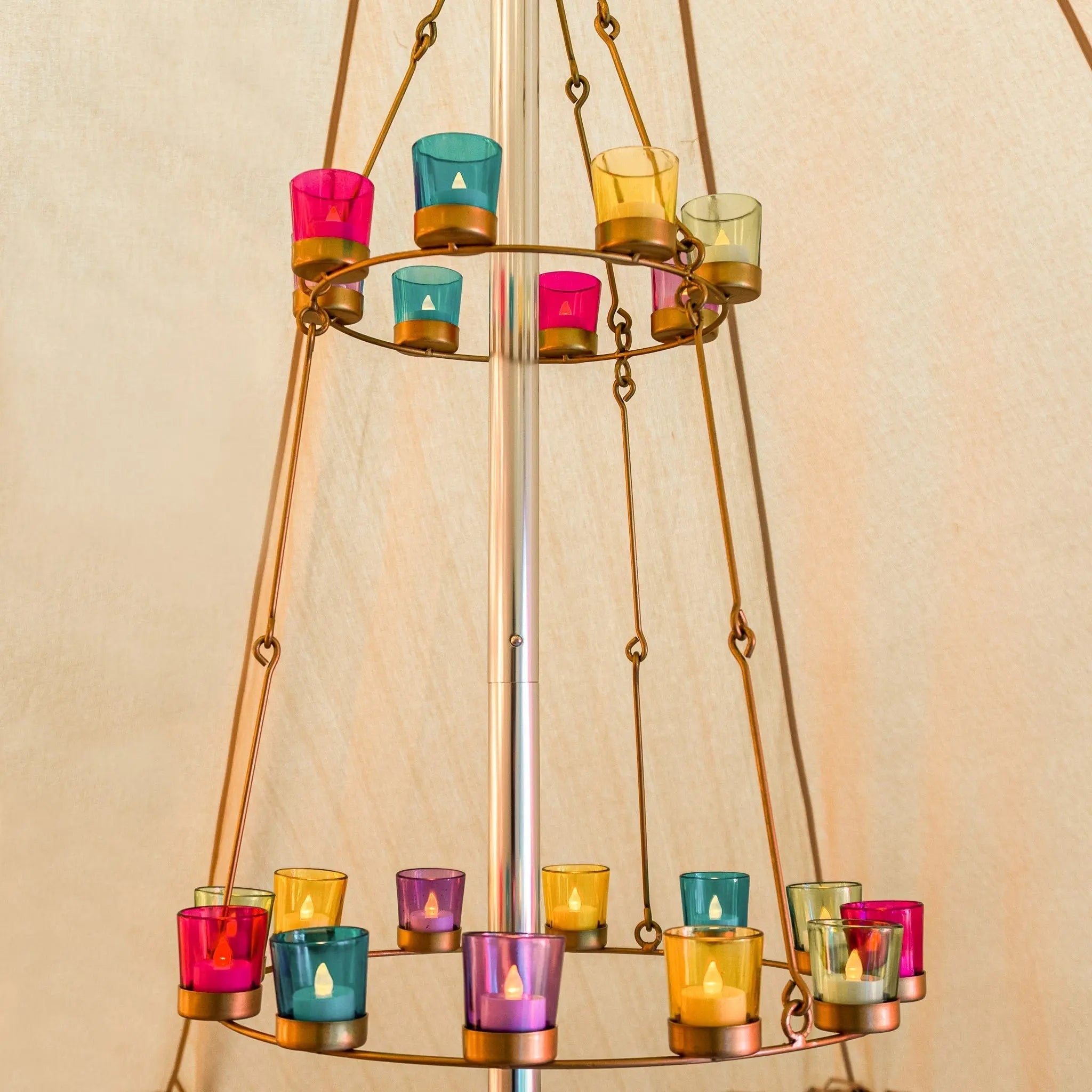 Boutique Camping Bell Tent Tea Light Chandelier