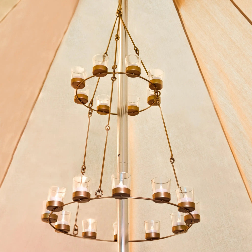 Boutique Camping Bell Tent Tea Light Chandelier