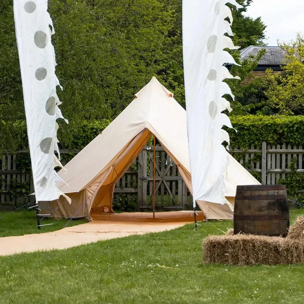 5M Classic Bell Tent 100% Cotton 285GSM Double Door - Coffee