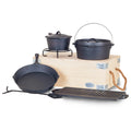 Boutique Camping 9 Piece Cast Iron Camping Cooking Set