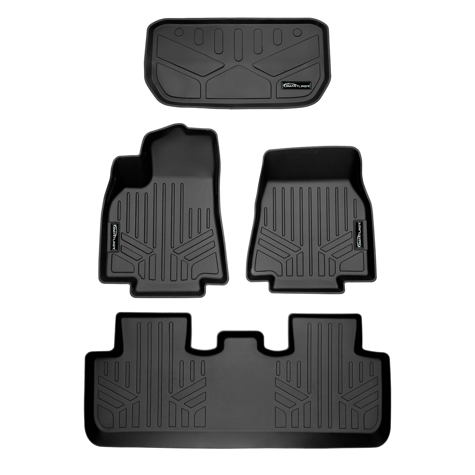 SMARTLINER Custom Fit Floor Liners For for 2020-2024 Tesla Model Y (7 Passenger)