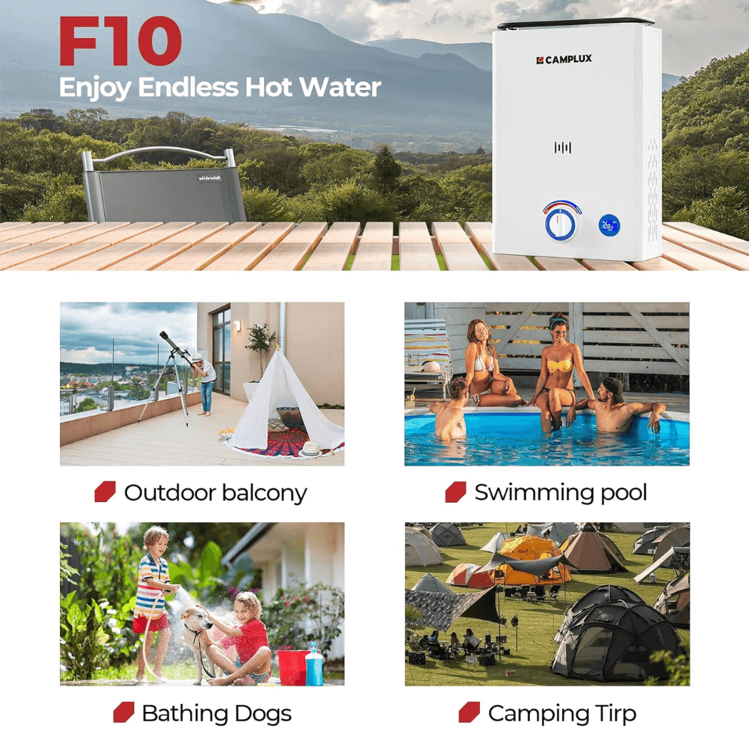 Camplux First F10 Pro LPG Camping Water Heater Pump Kit