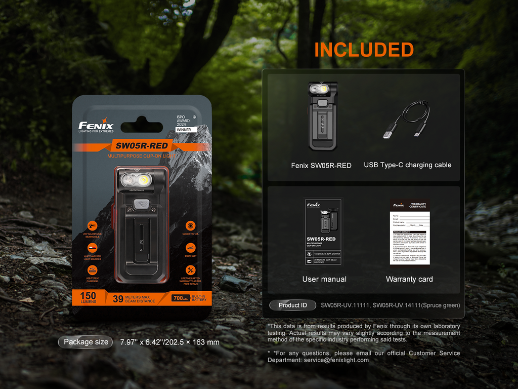 Fenix SW05R Multipurpose Clip-On Light with Red or UV Output