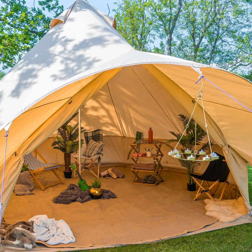 Boutique Camping Bell Tent Half Moon Jute Matting