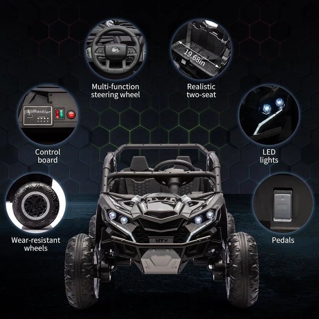 24V 4WD Ride On Car For Kids With Remote Control 2 Seater
