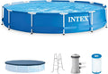Round Above Ground Pool Set With Filter Pump Ladder Cover