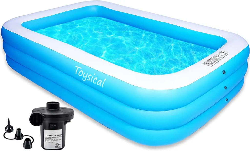 Inflatable Family Pool With Pump For Kids And Adults