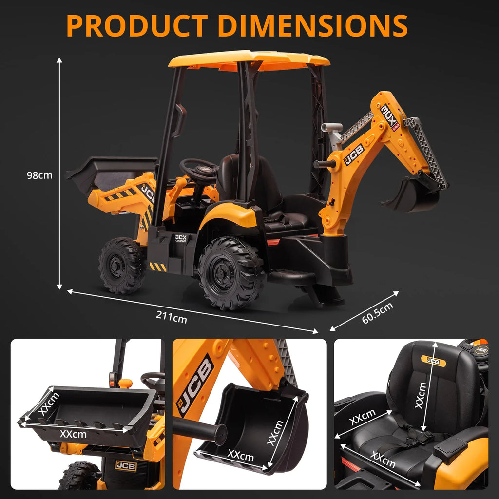 4 In 1 Ride On Excavator Bulldozer 12V Electric Vehicle