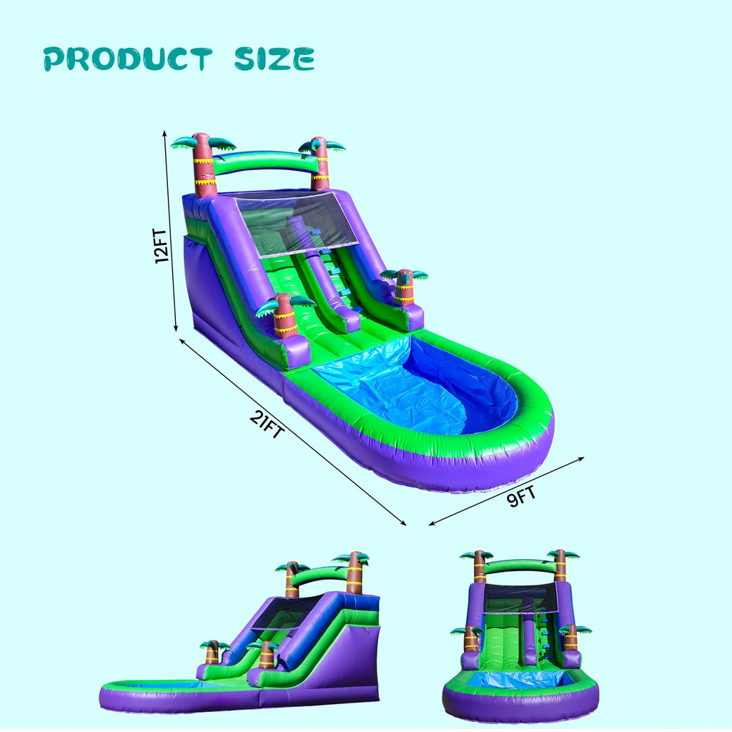 RTS Inflatable Giant PVC Bounce House Tropical Water Slide