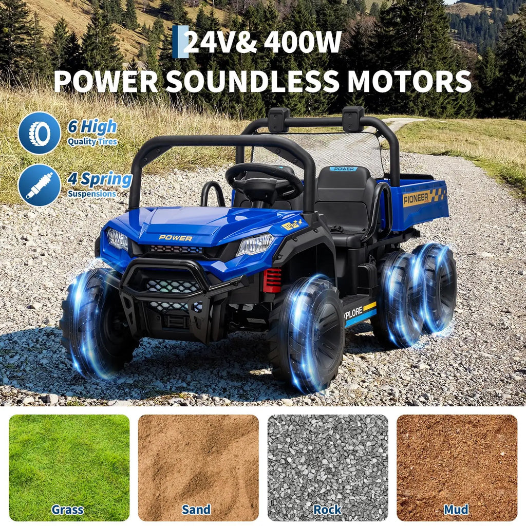 24V Two Seater Ride On Dump Truck 4WD Remote Control
