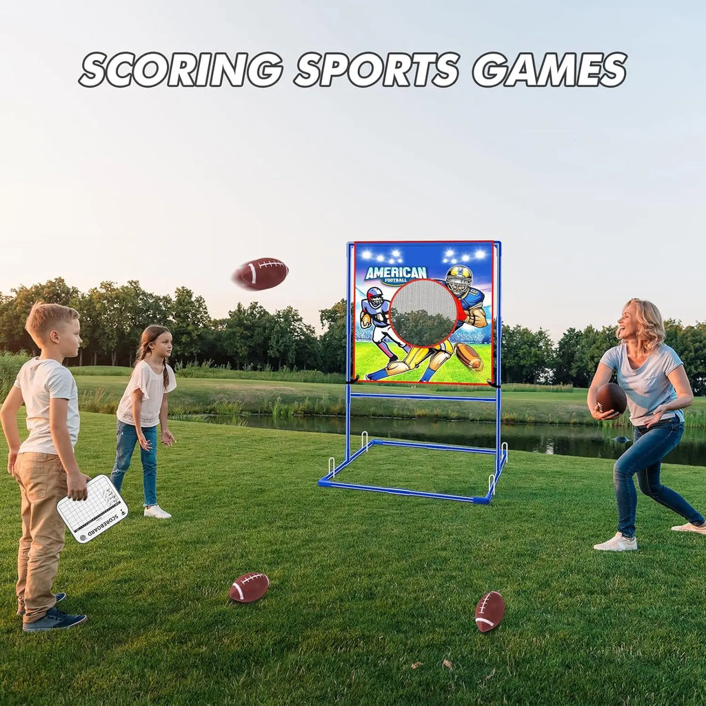 VATOS Football Toss Target Set With 4 Inflatable Footballs