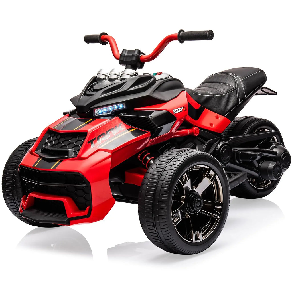 Kids 12V Ride-On Car Toy With Dual 2-Speed Motors Lights