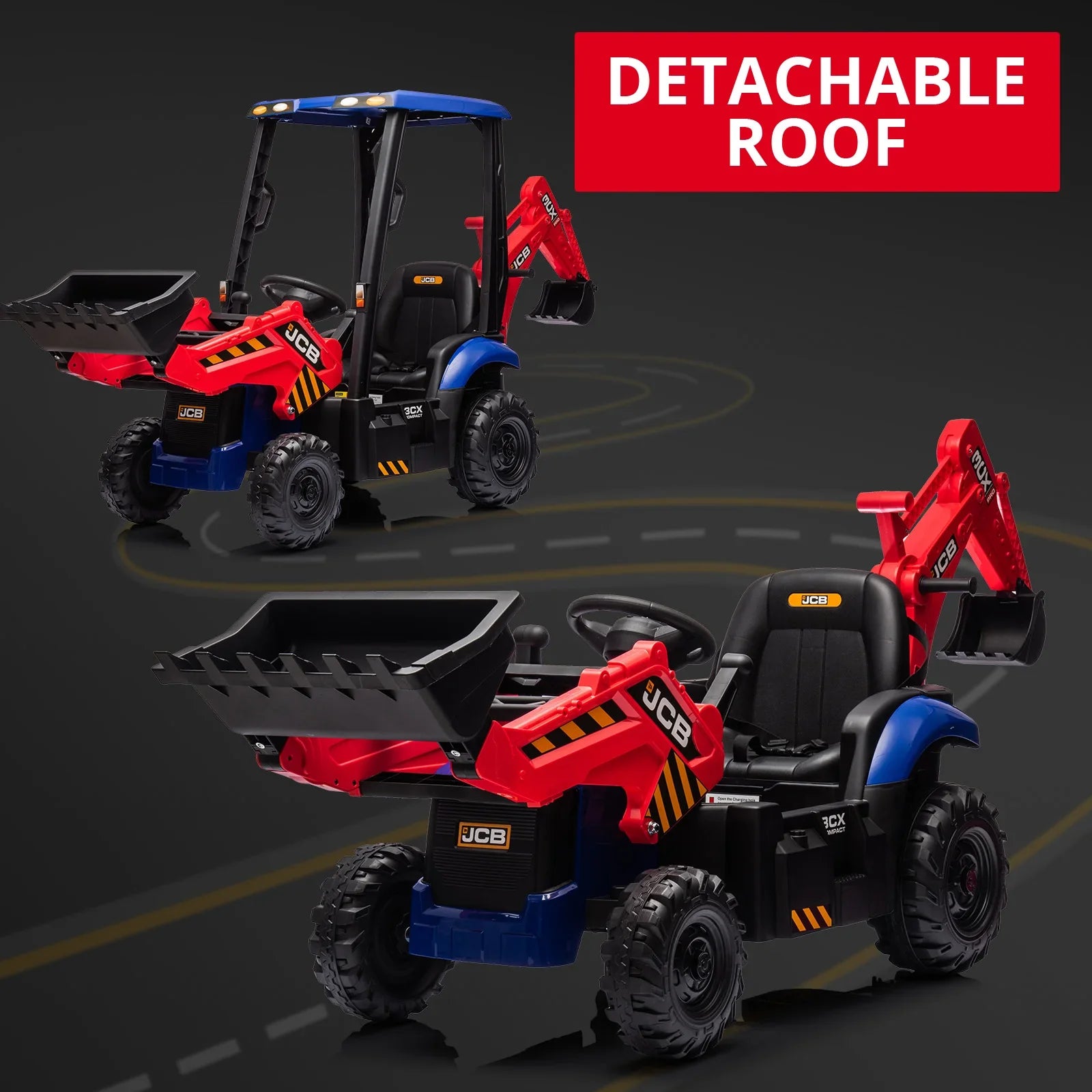 4 In 1 Ride On Excavator Bulldozer 12V Electric Vehicle