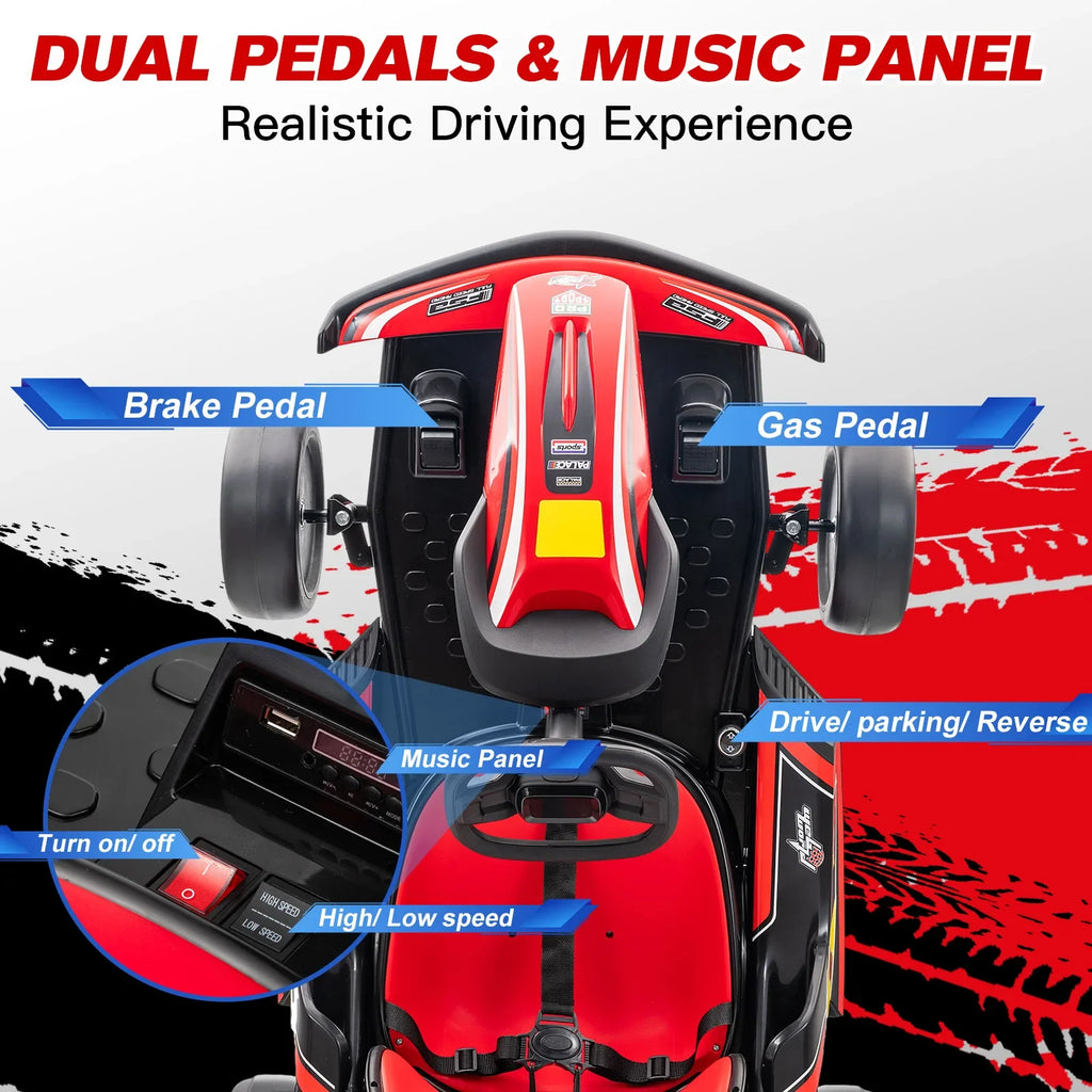 Mukidy 24V Electric Go Kart For Kids Drift Ride On