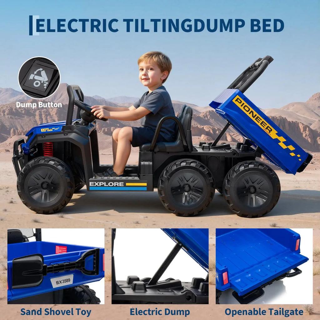 24V Two Seater Ride On Dump Truck 4WD Remote Control