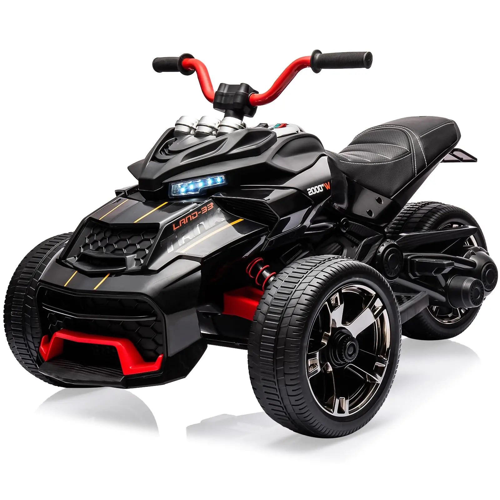 Kids 12V Ride-On Car Toy With Dual 2-Speed Motors Lights