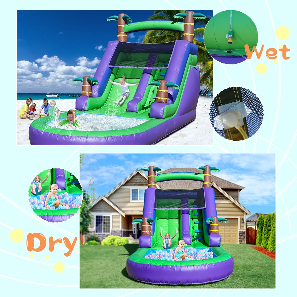 RTS Inflatable Giant PVC Bounce House Tropical Water Slide