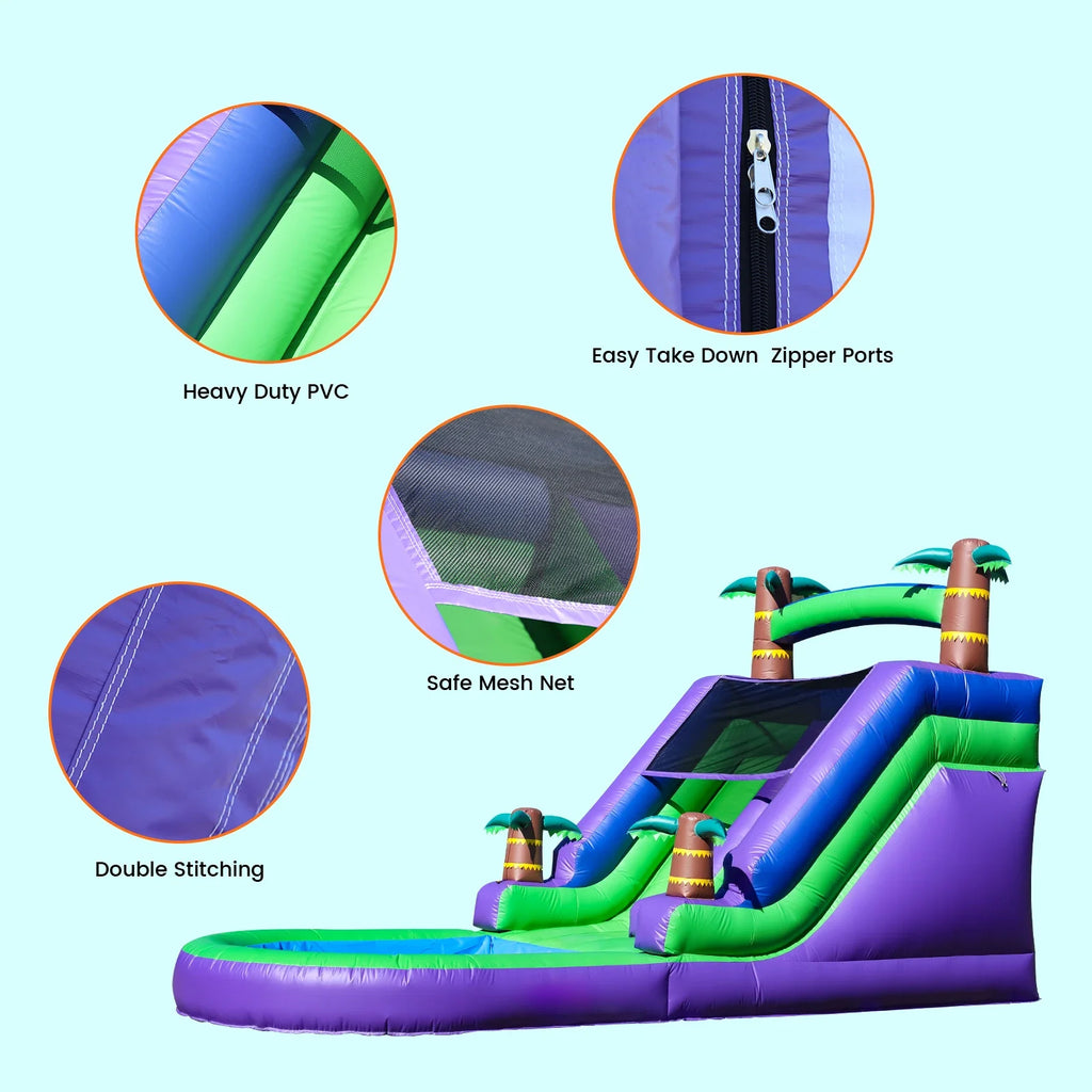 RTS Inflatable Giant PVC Bounce House Tropical Water Slide