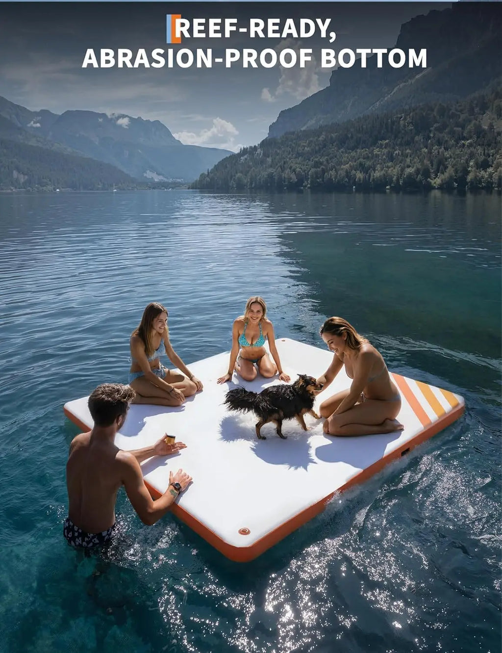 Inflatable Floating Dock for Lakes Swim Platform Island Raft Mat
