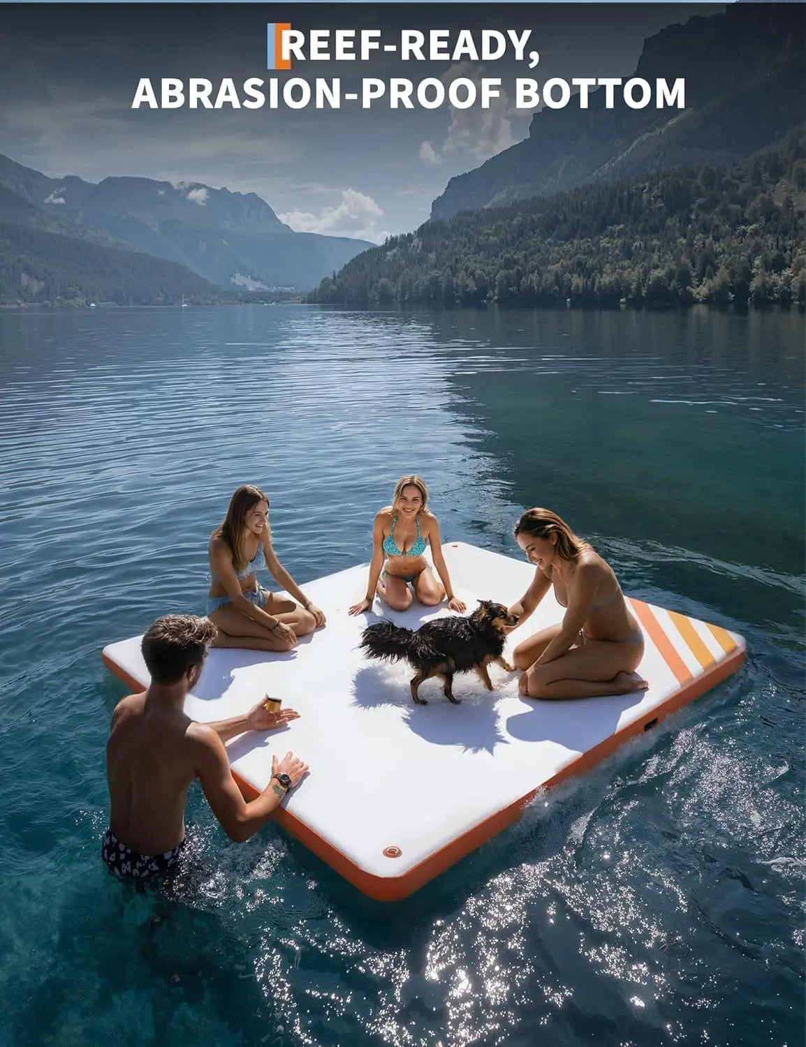 Inflatable Floating Dock for Lakes Swim Platform Island Raft Mat