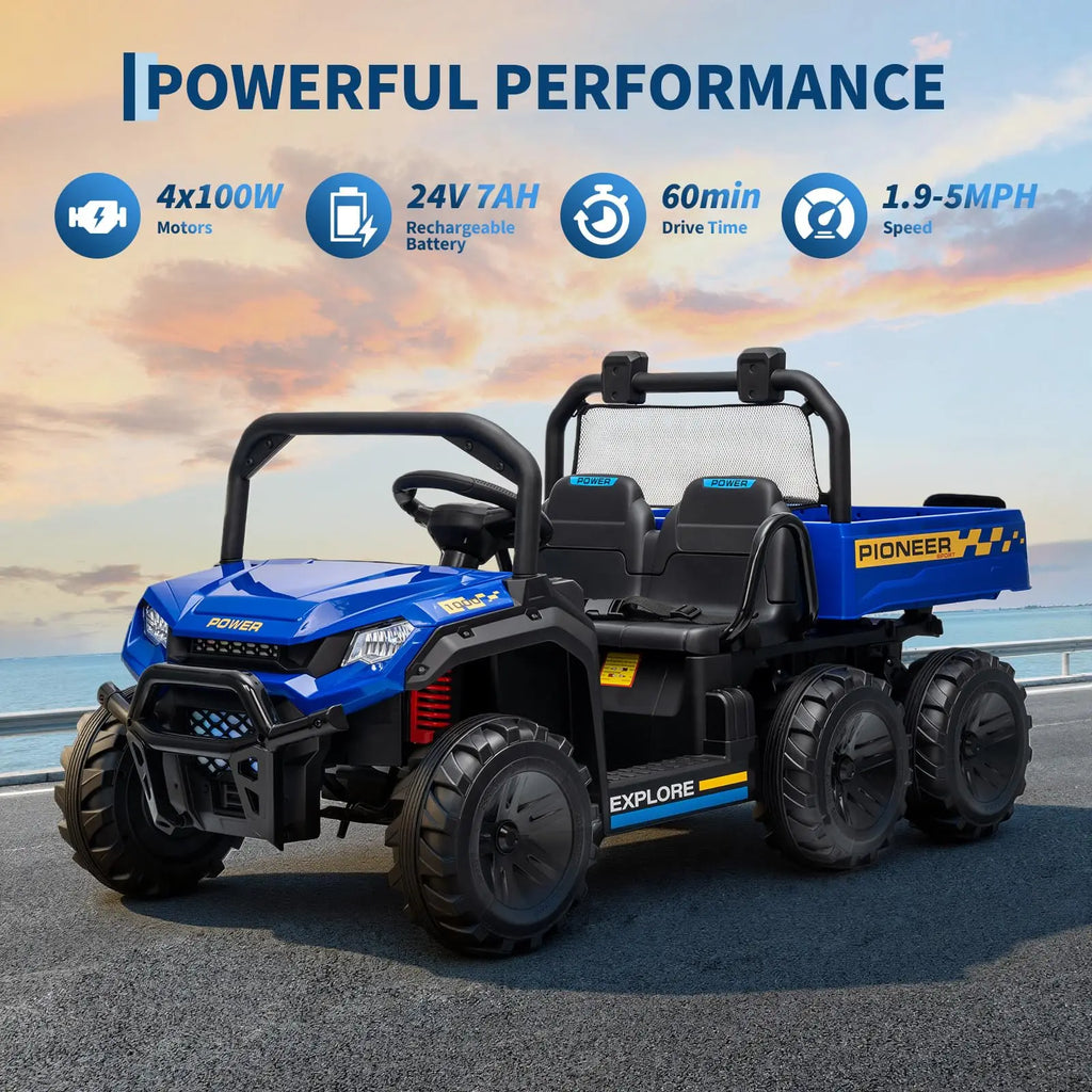 24V Two Seater Ride On Dump Truck 4WD Remote Control