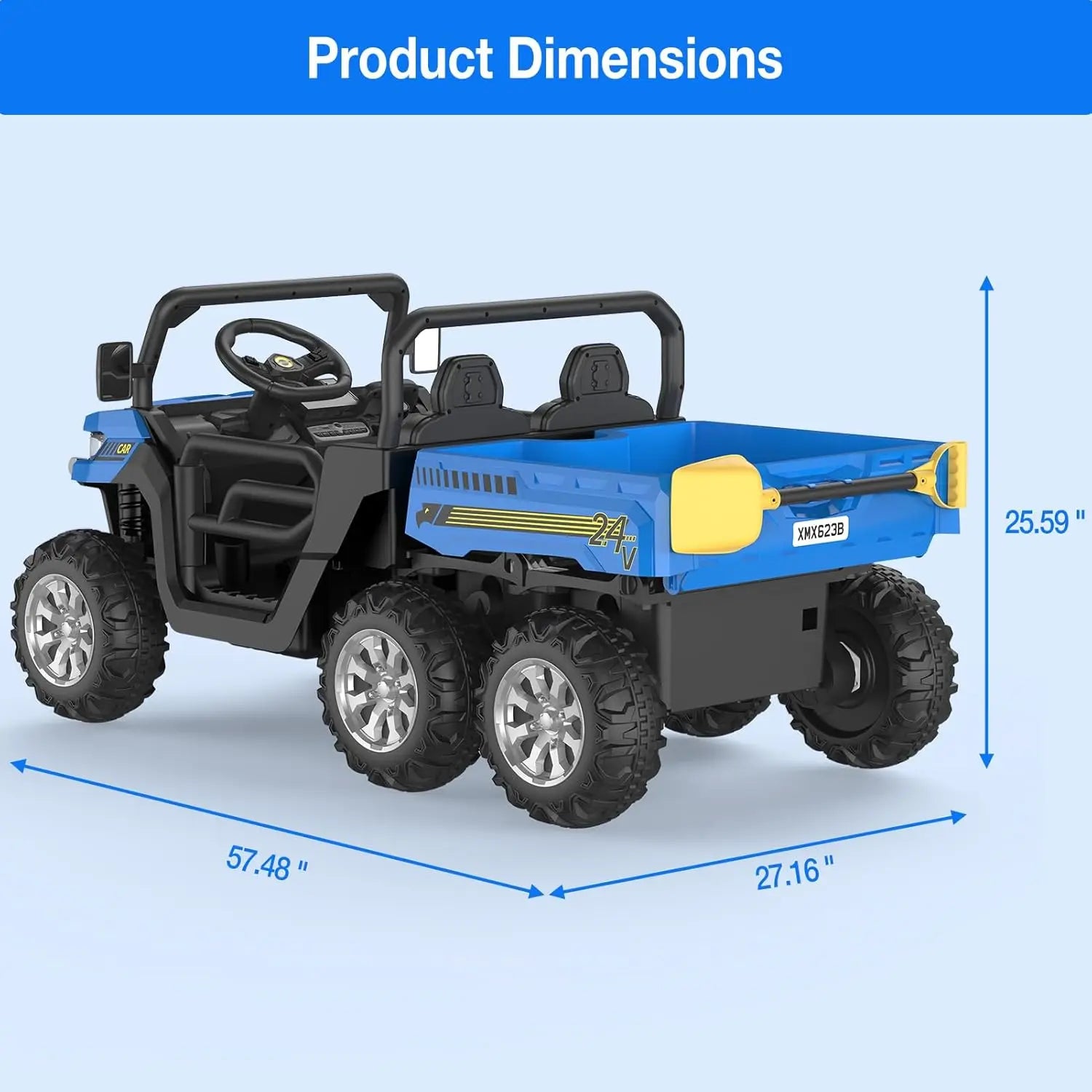 HiMIS 24V 2Seater 4WD Ride On Dump Truck With Remote