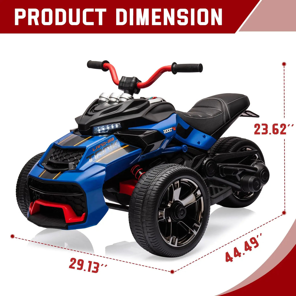 Kids 12V Ride-On Car Toy With Dual 2-Speed Motors Lights