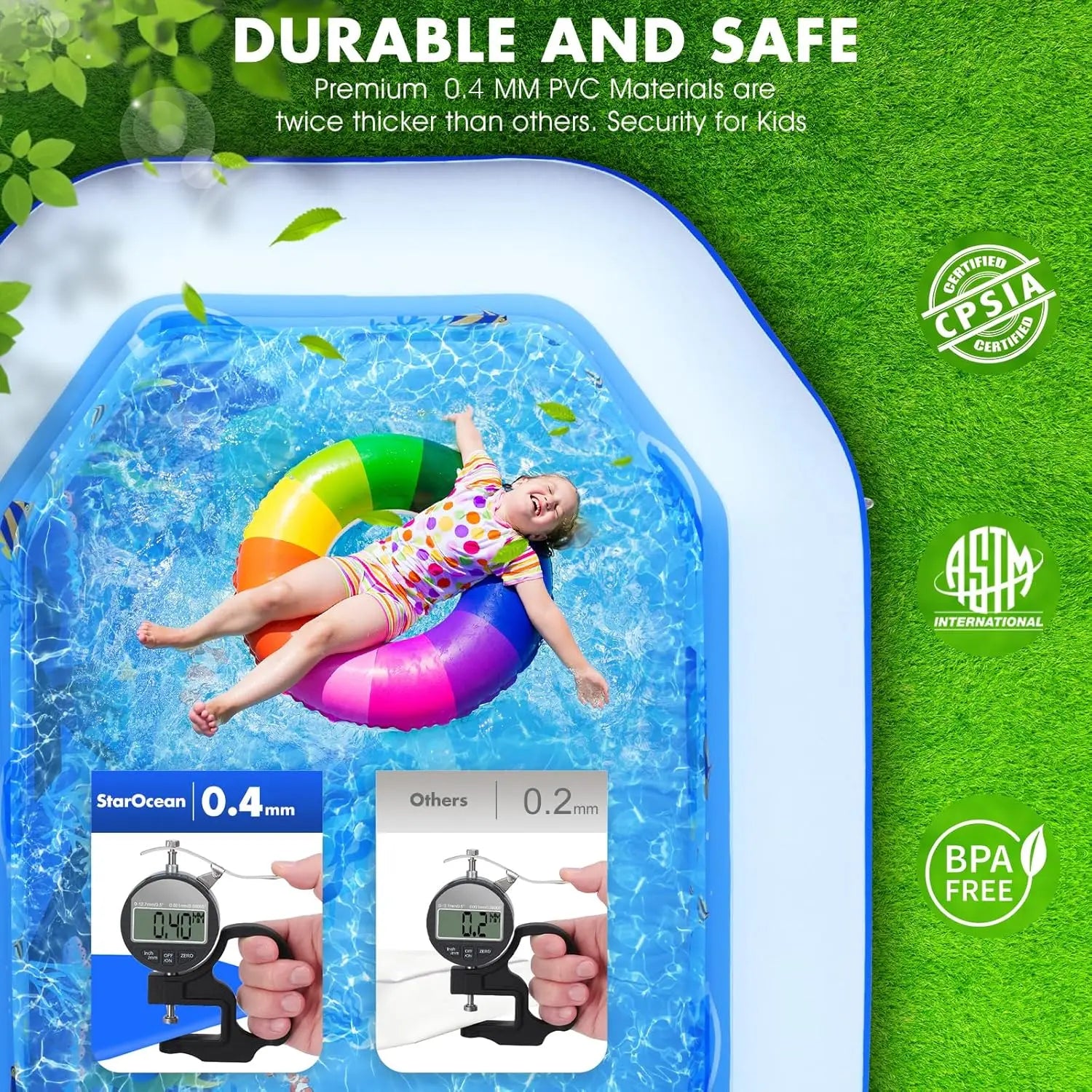 Inflatable Pool With Removable Canopy Seats And Backrest For Kids And Adults