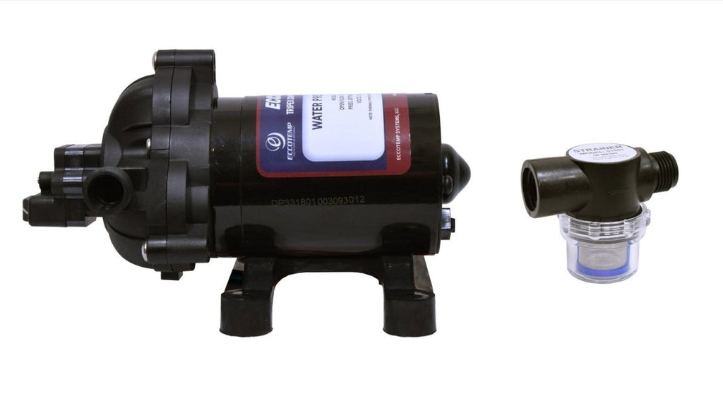 Eccotemp CEL5 Portable Outdoor Tankless Water Heater with 12V Pump, Strainer & Shower Set, 37 mbar