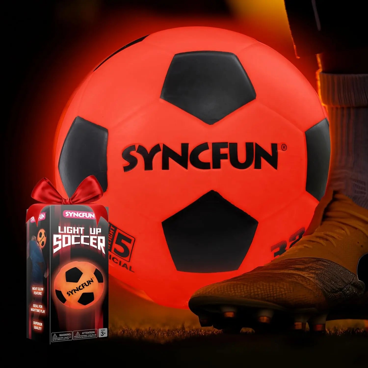 Joyfy Glow in the Dark Light Up Soccer Ball