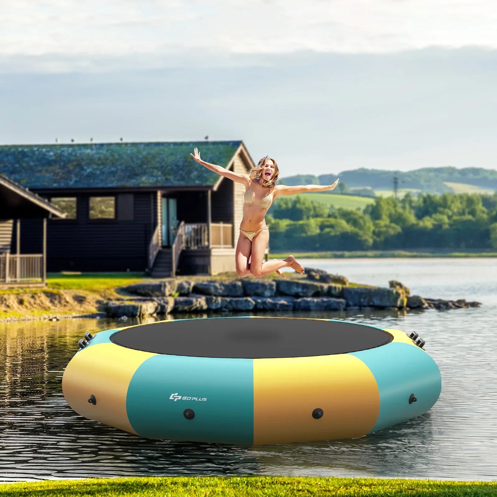 Multigo Inflatable Water Bouncer Splash Padded Trampoline
