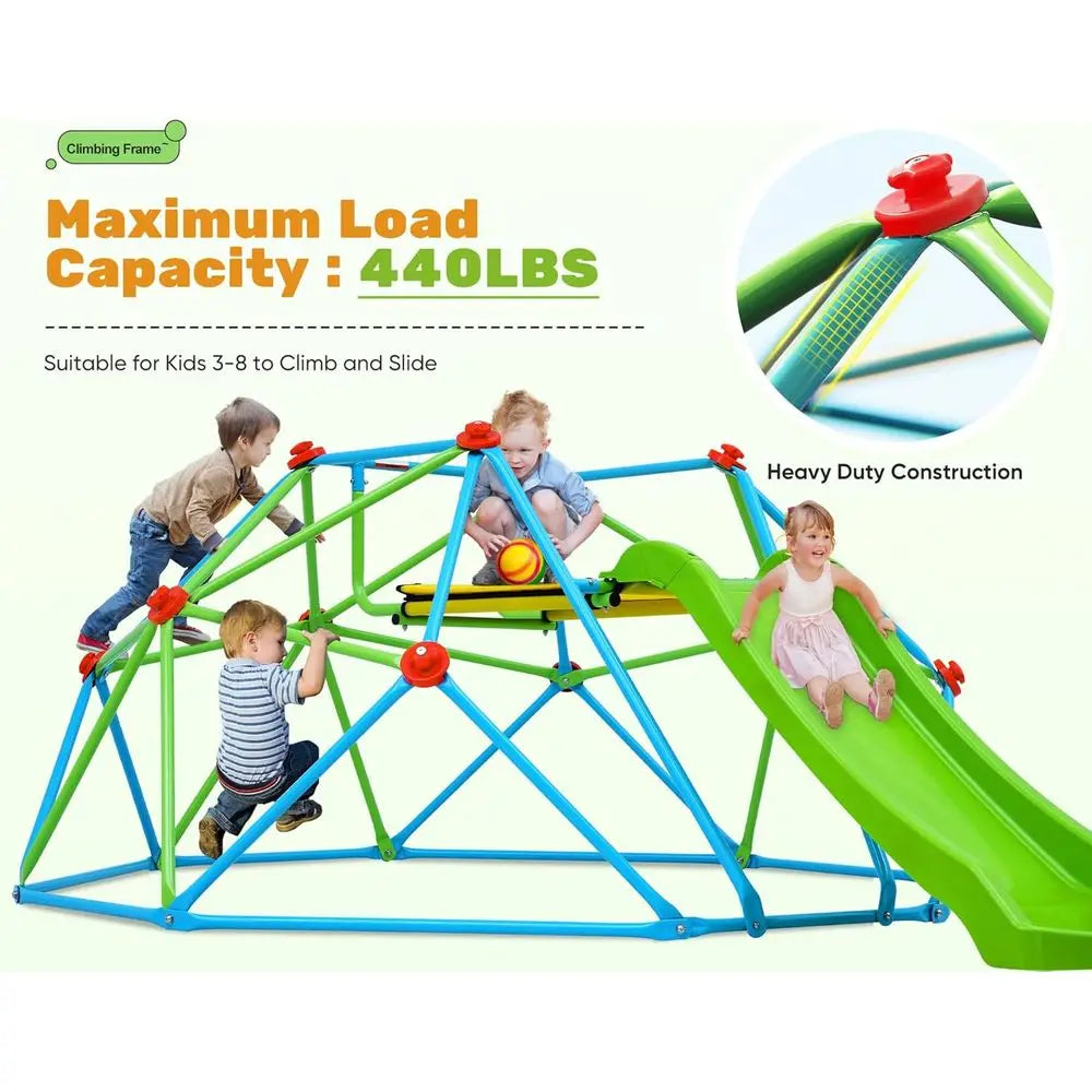 OLOEY Climbing Dome with Slide Backyard Jungle Gym for Toddlers