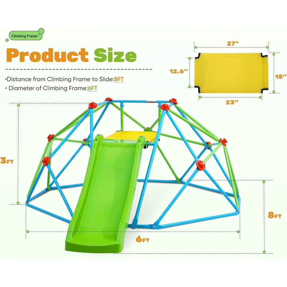 OLOEY Climbing Dome with Slide Backyard Jungle Gym for Toddlers
