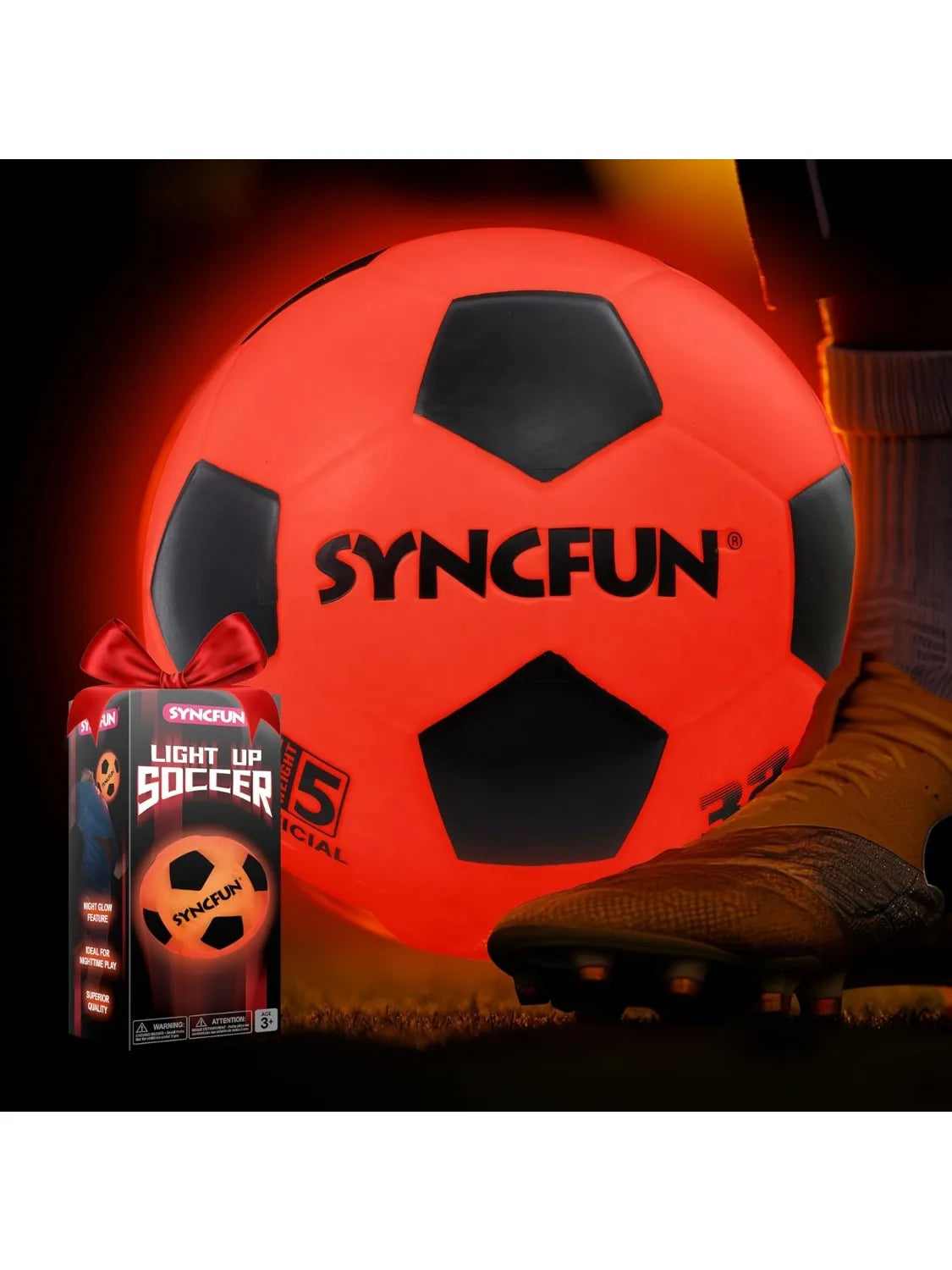Joyfy Glow in the Dark Light Up Soccer Ball
