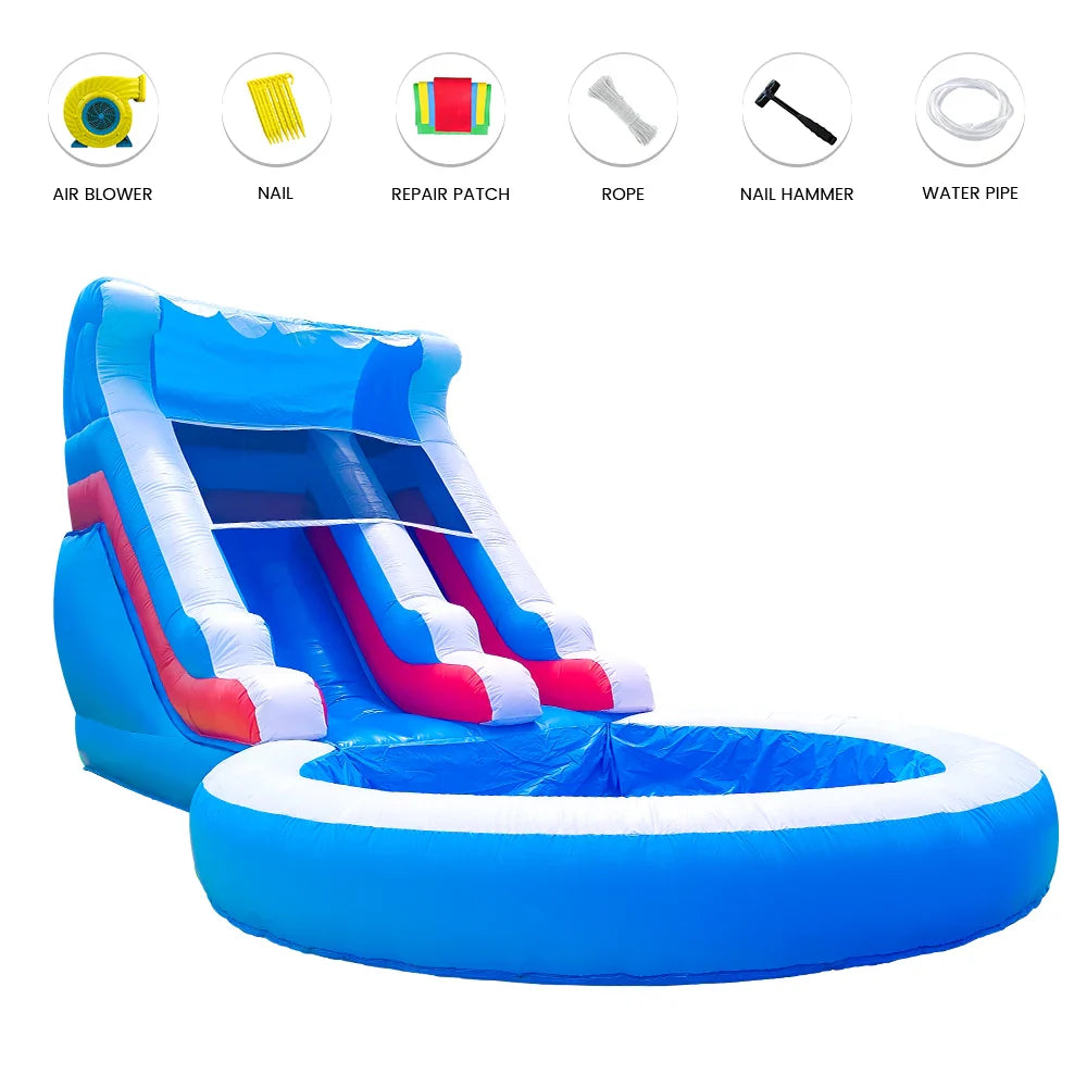 RTS Inflatable Commercial Wave Water Slide With Blower