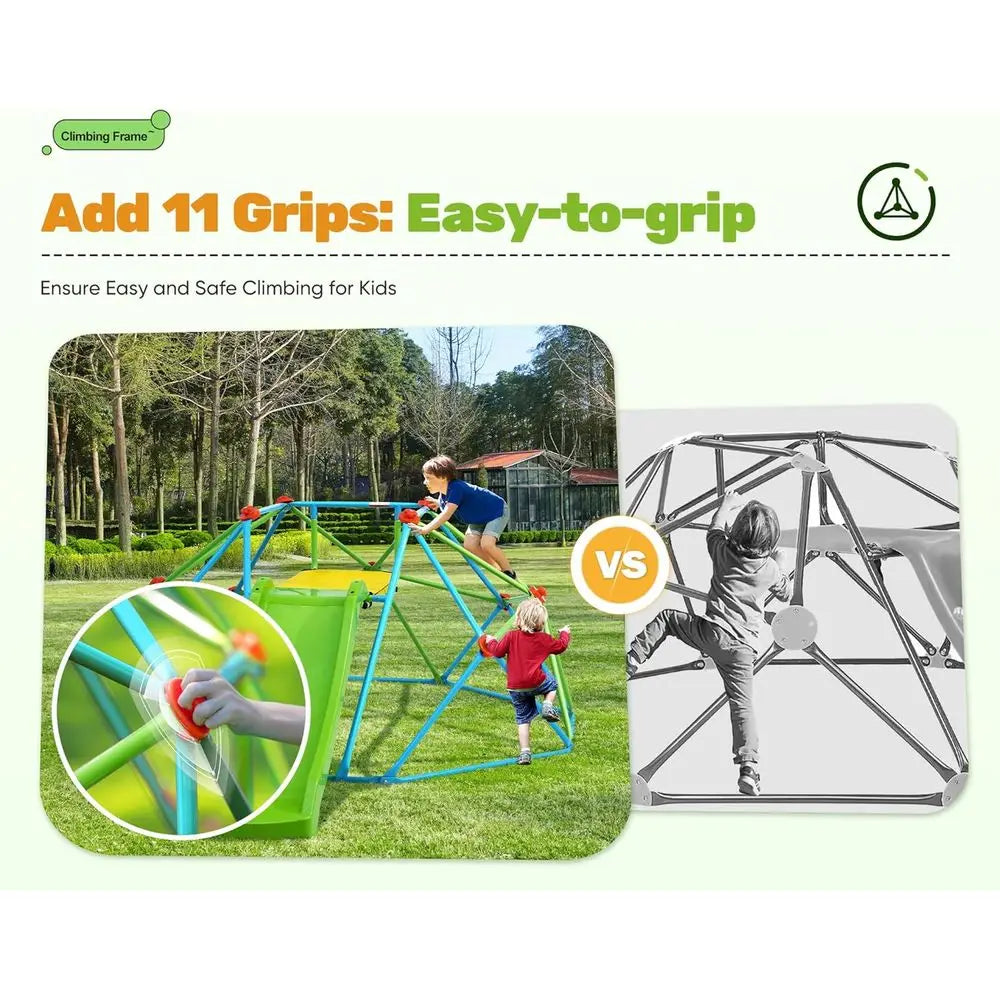 OLOEY Climbing Dome with Slide Backyard Jungle Gym for Toddlers