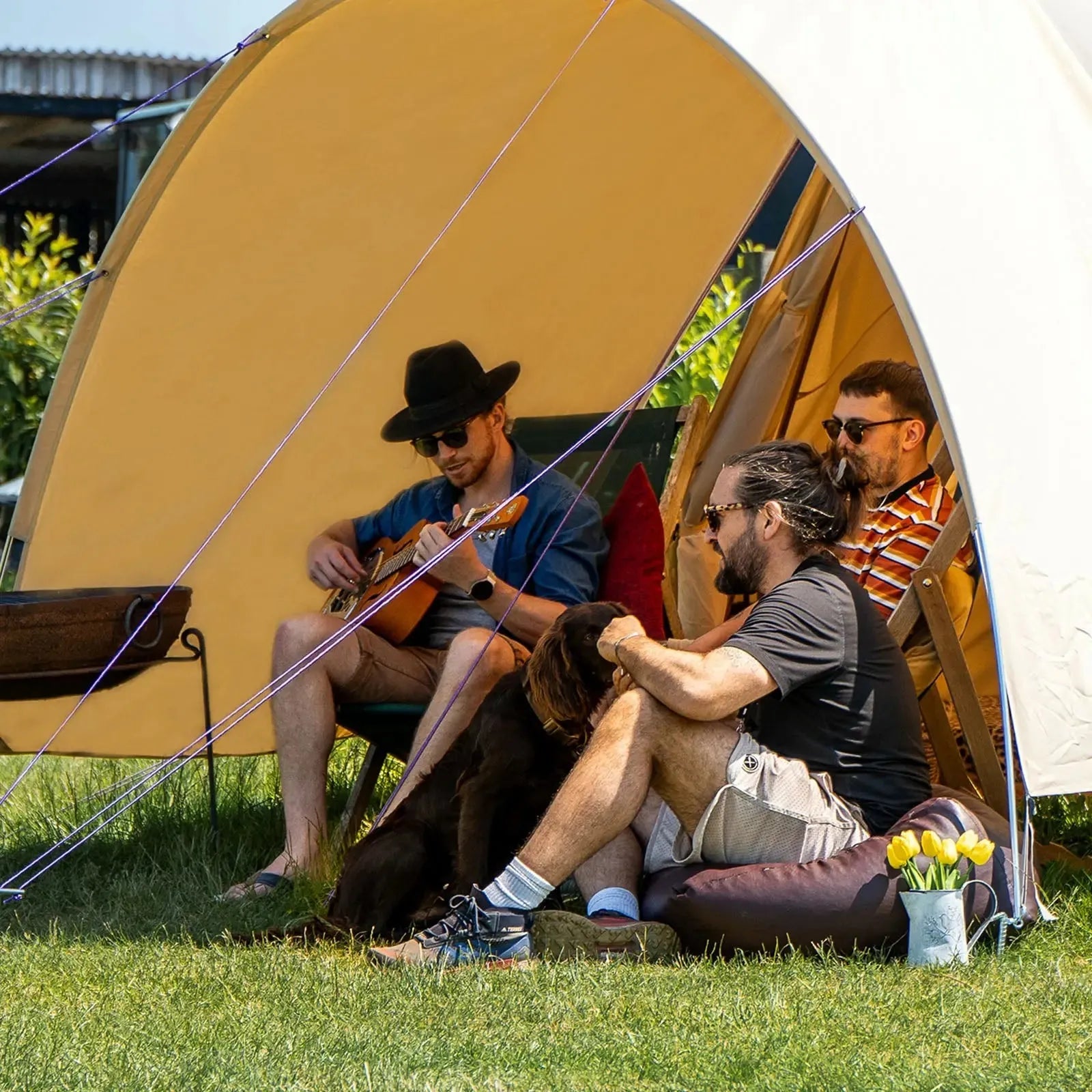 Boutique Camping Bell Tent Curved Canopy Awning