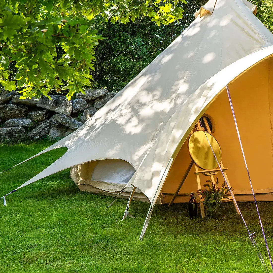 Boutique Camping Bell Tent Curved Canopy Awning