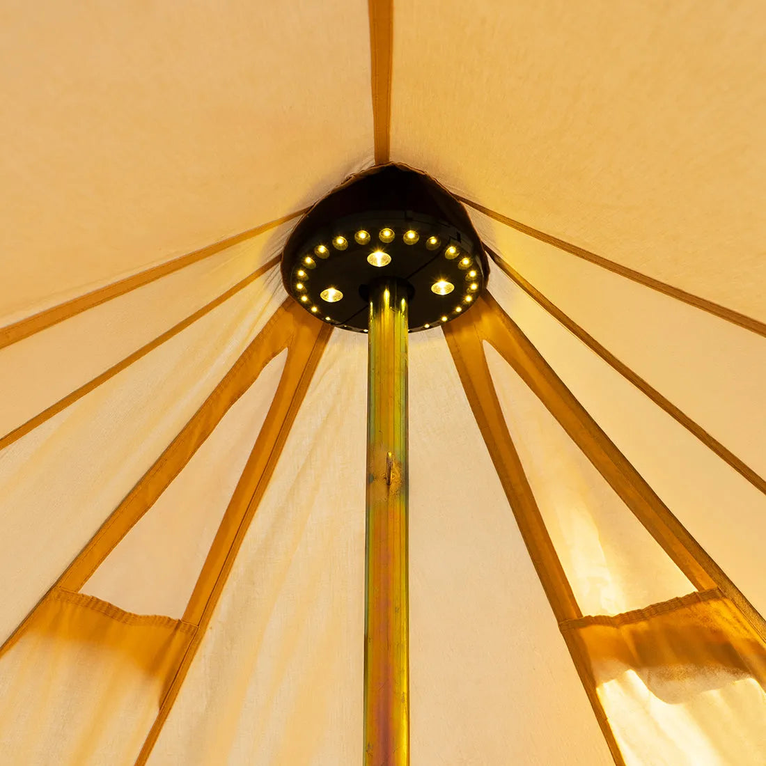 Boutique Camping Bell Tent Centre Pole Cordless Light