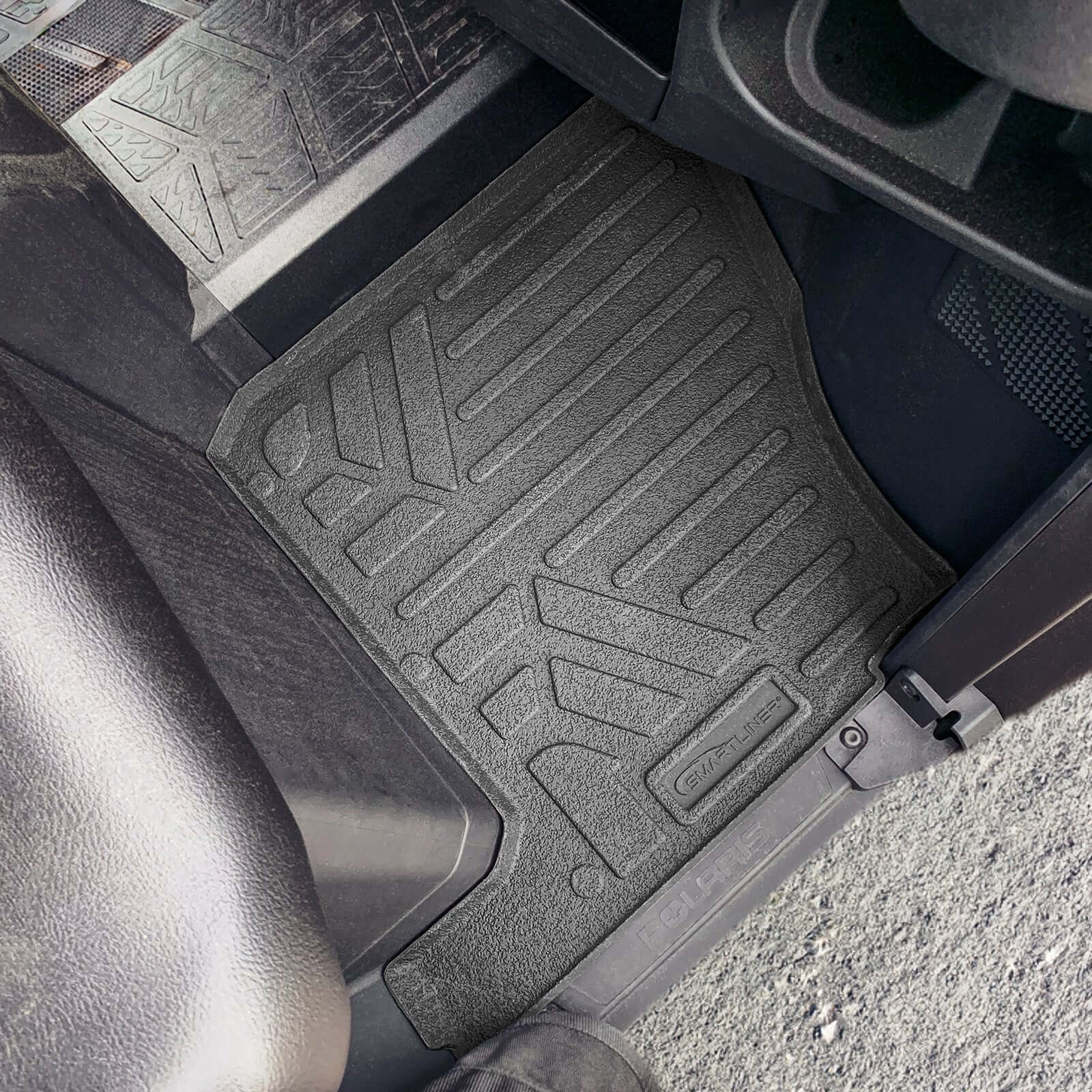 SMARTLINER Custom Fit Rugged Rubber Floor Liners For 2018-2024 Polaris Ranger (3 seater)