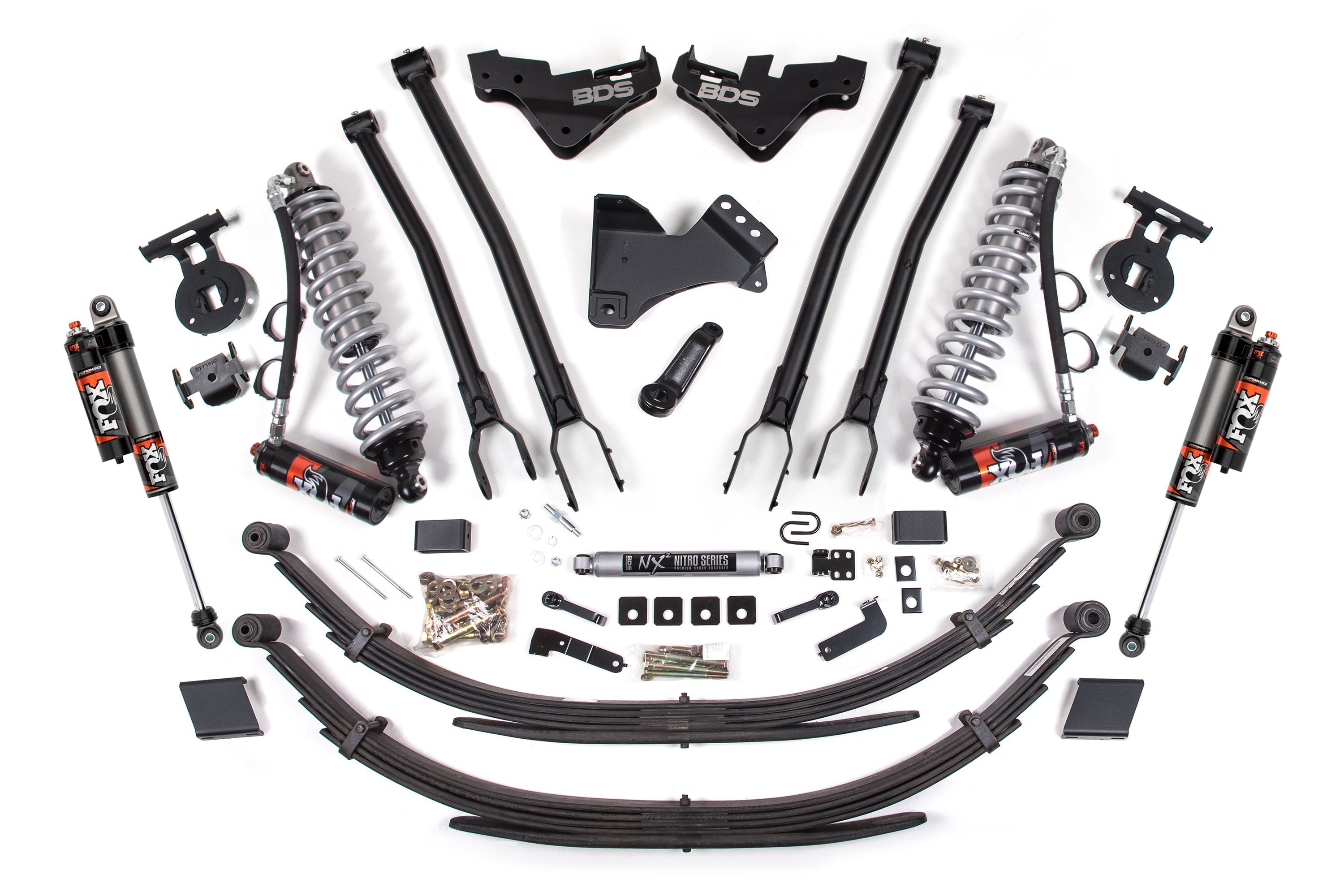 5 Inch Lift Kit w/ 4-Link | FOX 2.5 Performance Elite Coil-Over Conversion | Ford F250/F350 Super Duty (23-25) 4WD | Diesel