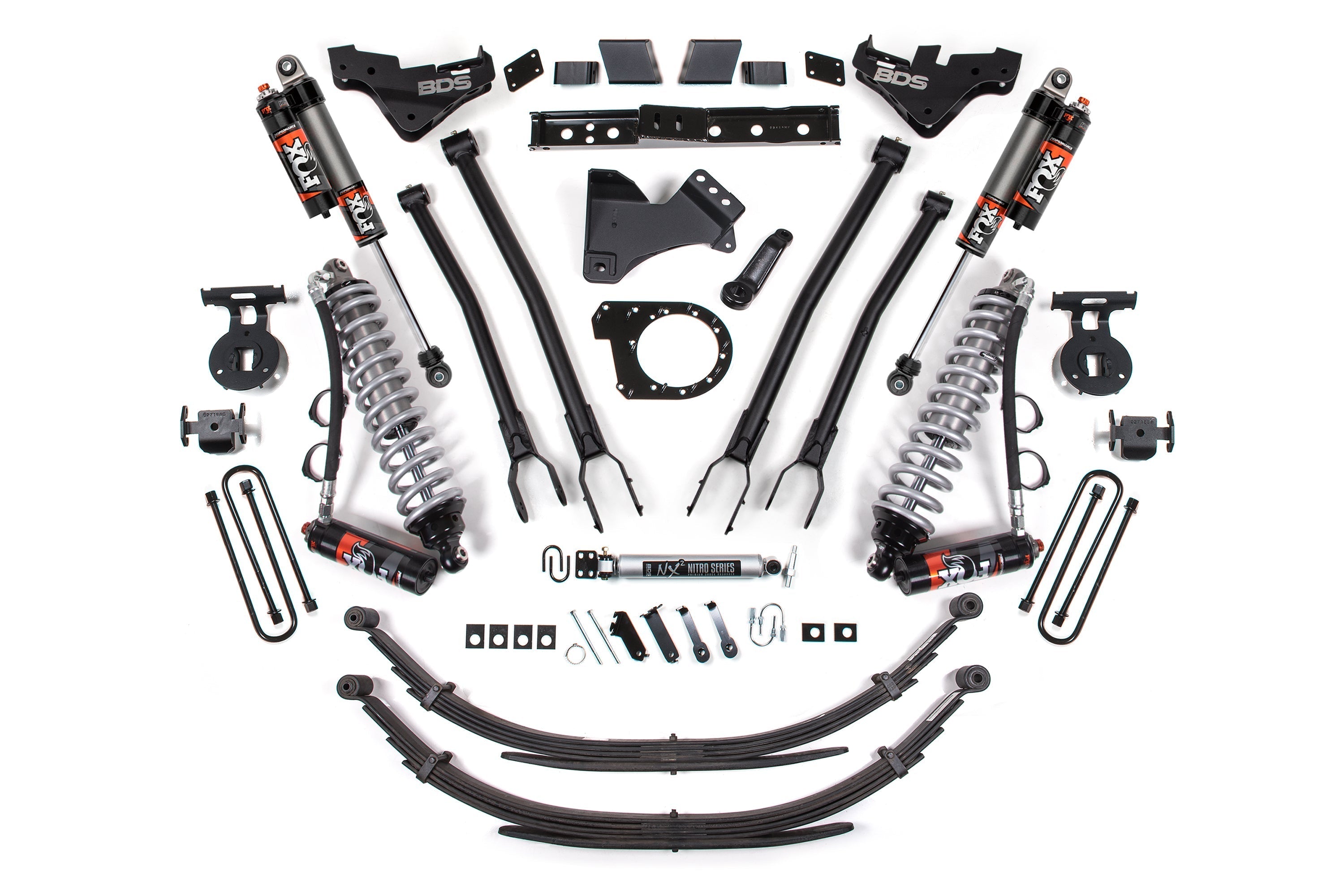7 Inch Lift Kit w/ 4-Link | FOX 2.5 Performance Elite Coil-Over Conversion | Ford F250/F350 Super Duty (23-25) 4WD | Diesel