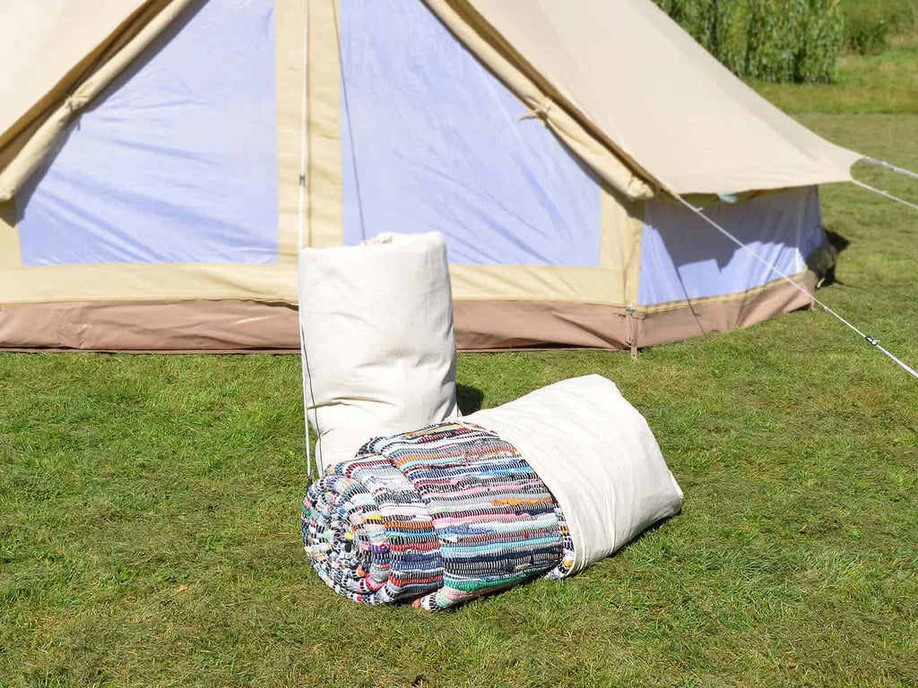 Recycled Cotton Chindi Carpet for 6m Bell Tent (Half Moon)