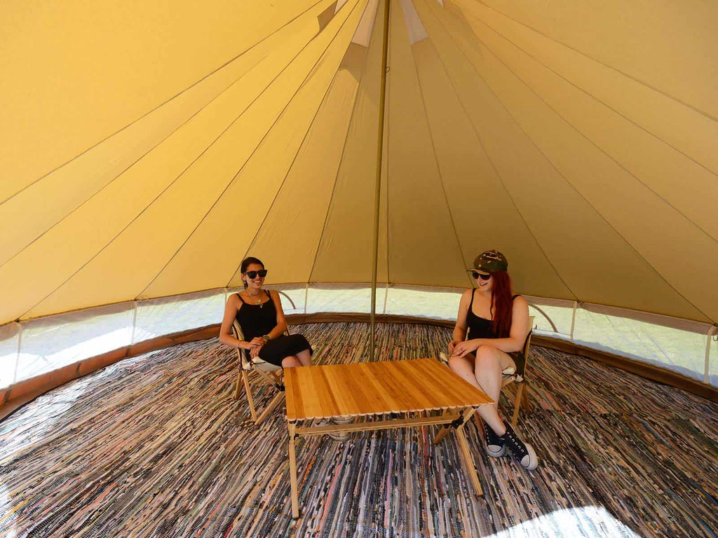 Recycled Cotton Chindi Carpet for 4.5m Bell Tent (Half Moon)