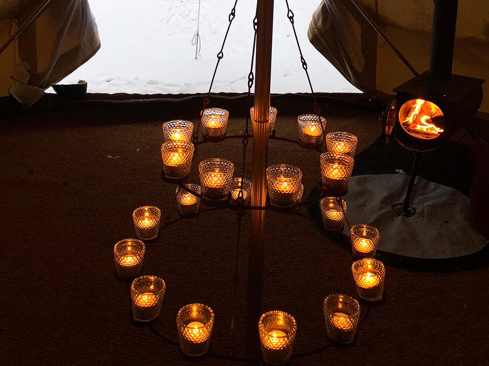 Tea Light Chandelier - Clear Glass