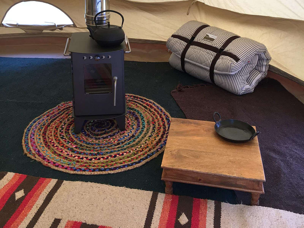 Camping with Soul Square Indian Table - Varnished