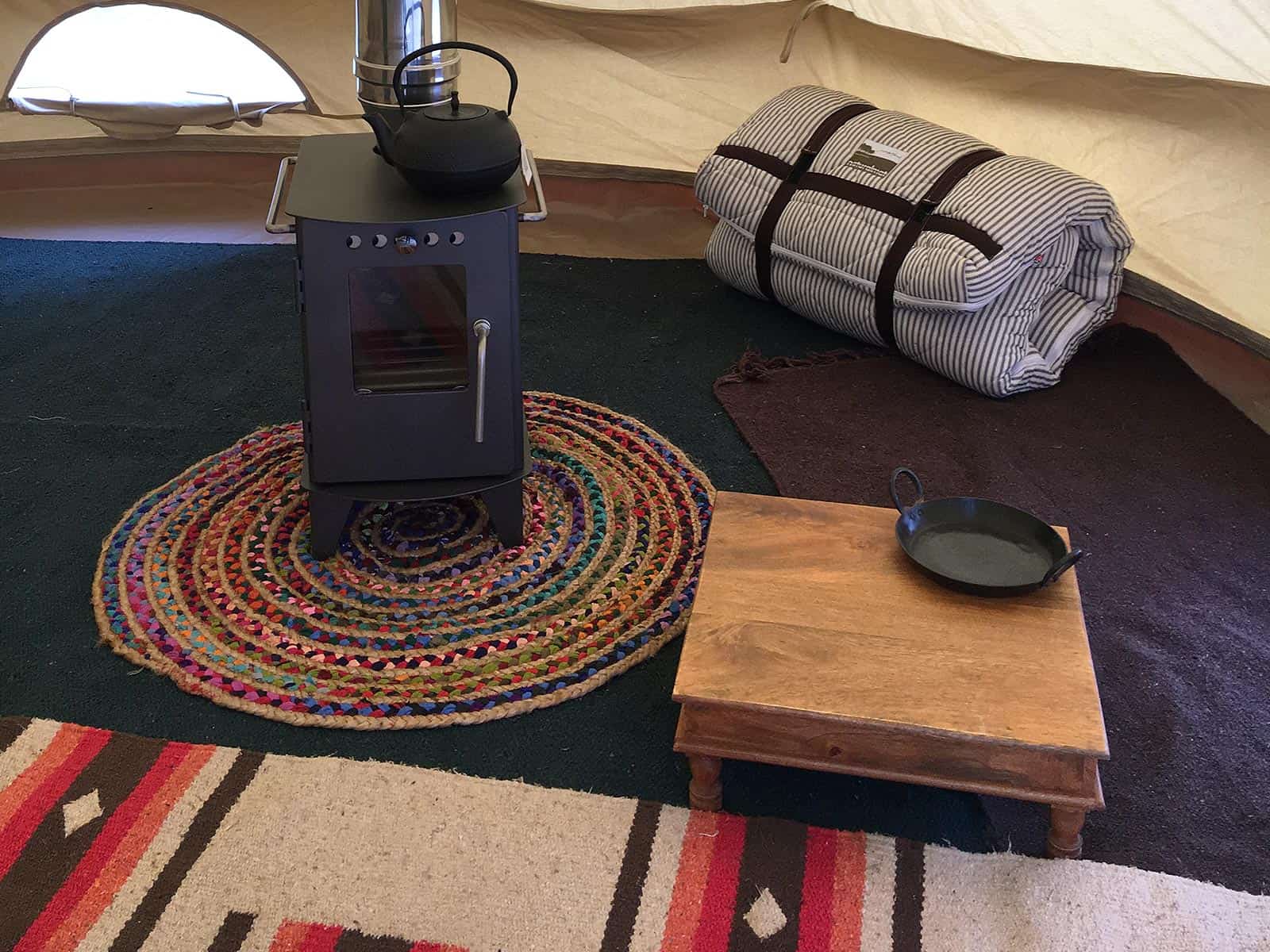 Camping with Soul Square Indian Table - Varnished